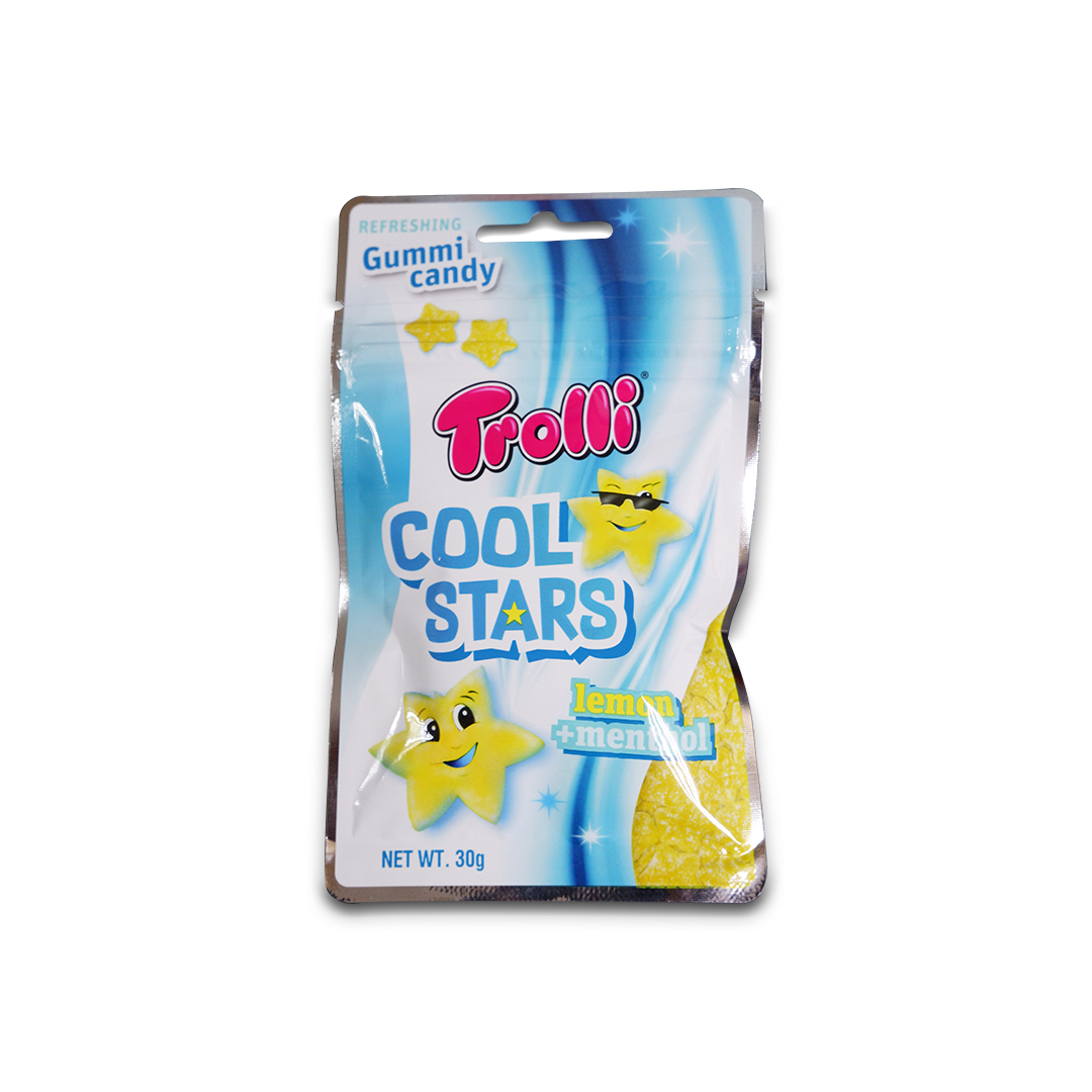Trolli Cool Stars Lemon +Menthol Gummy Candy 30g