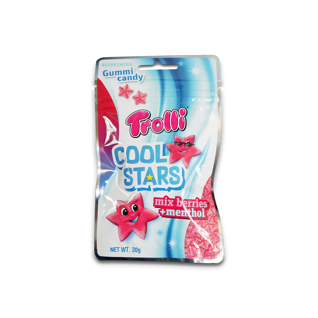 Trolli Cool Stars Mix Berries +Menthol Gummy Candy 30g