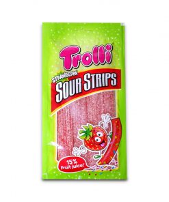 Trolli Sour Strips Strawberry Gummy Candy 85g