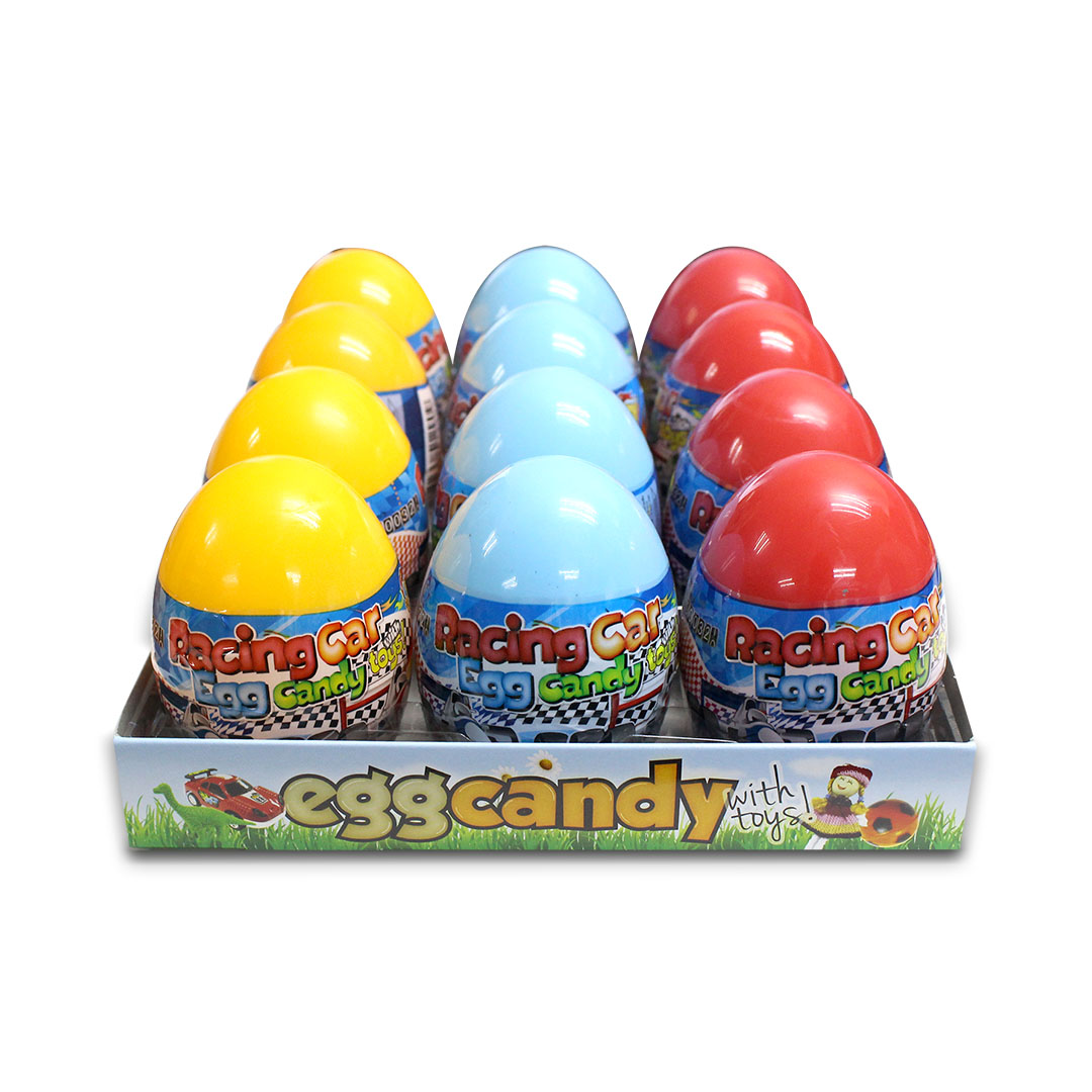 Beardy Racing Car Egg Candy with Toys 10g x 12