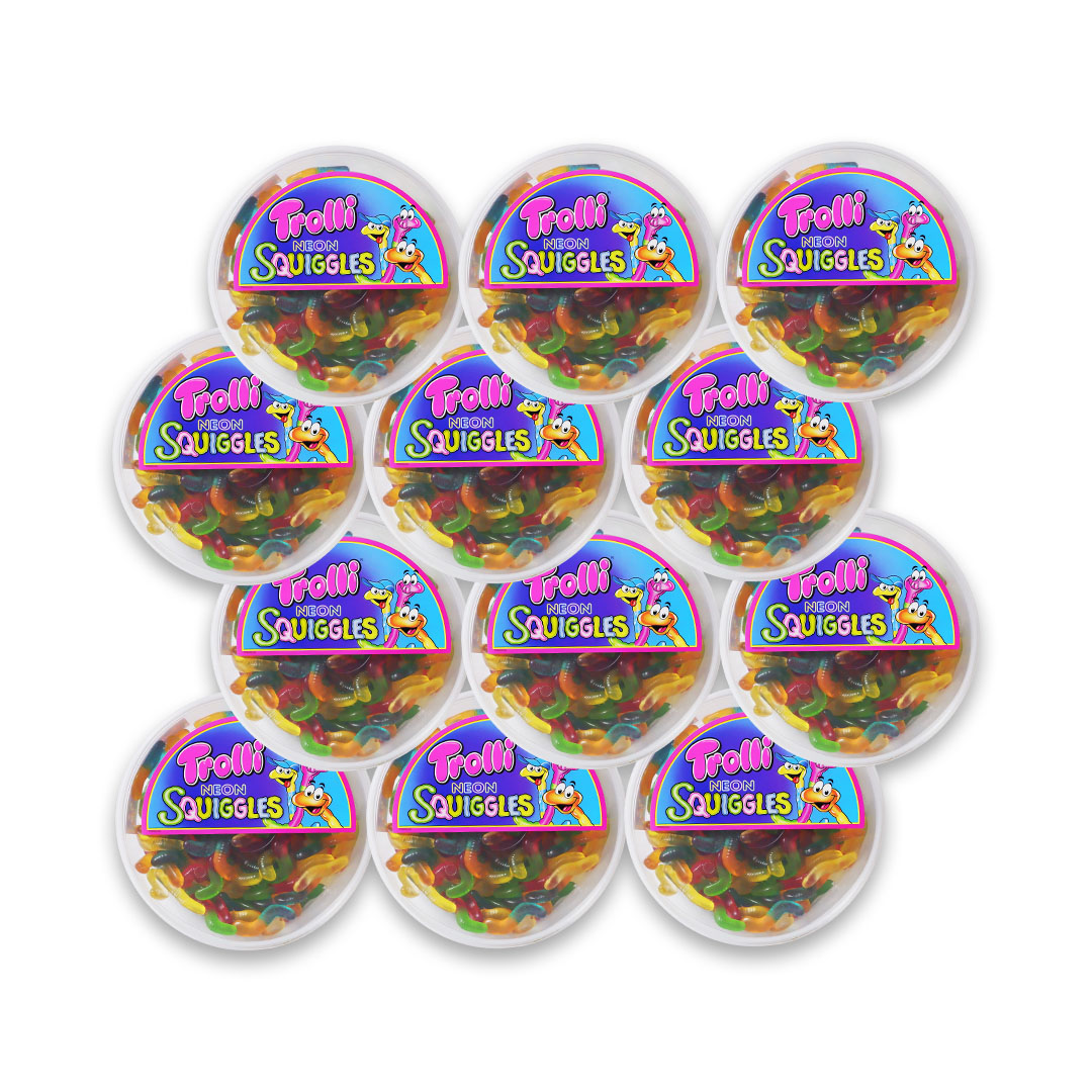 Trolli Neon Squiggles Gummy Candy 500g x 12
