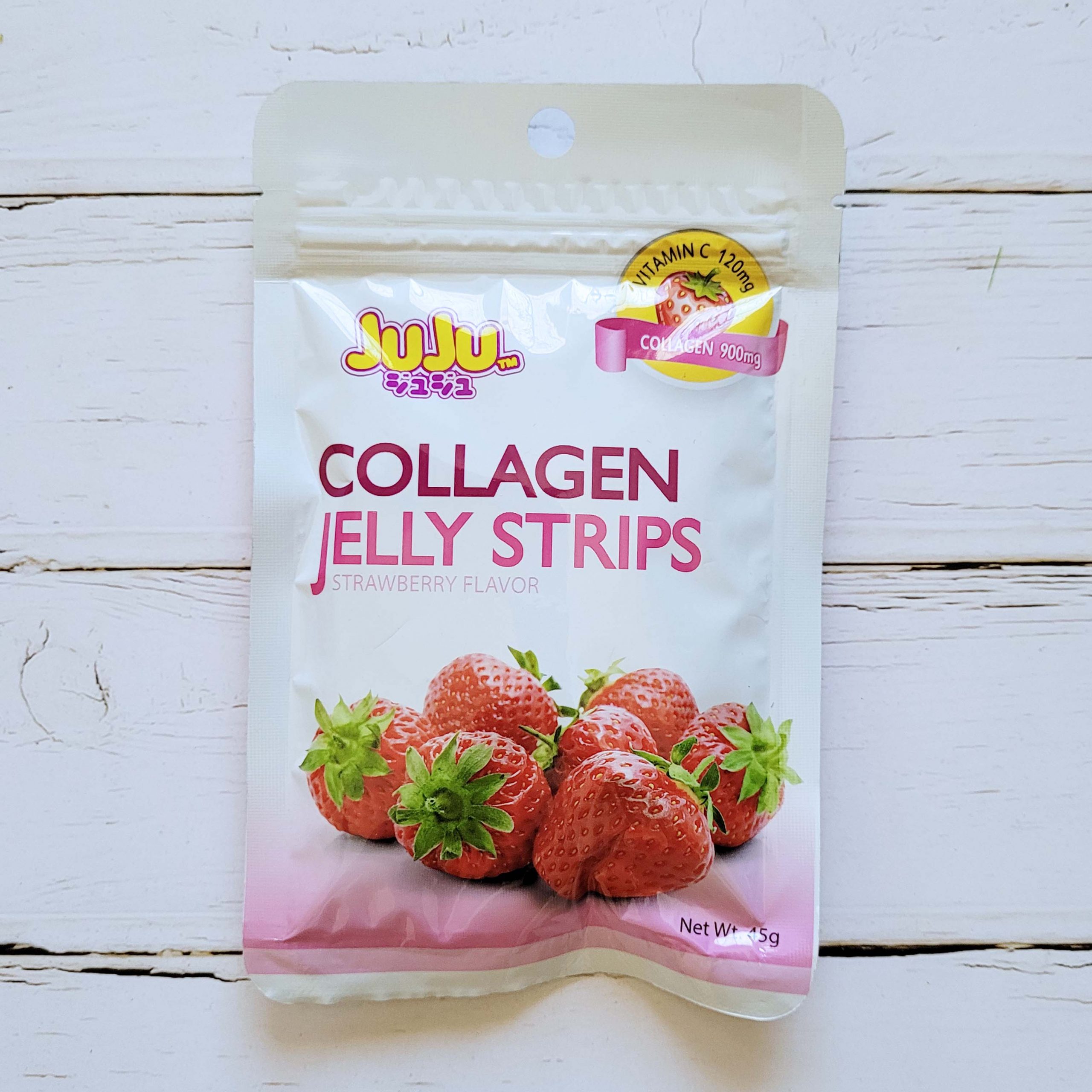 Juju Collagen Jelly Strips Strawberry 45g - Sweet Avenue